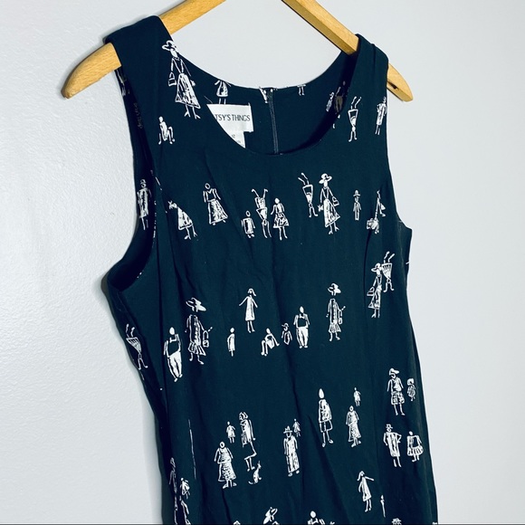 Vintage Betsy’s Things sleeveless Printed Dress - Picture 3 of 7